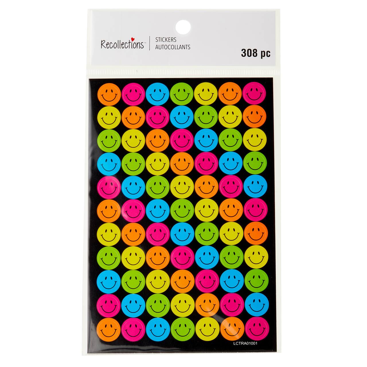 12 Packs: 308 ct. (3,696 total) Neon Smiley Face Stickers by Recollections™